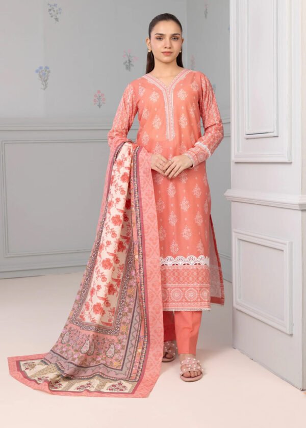 Peach - 3 Piece - Unstitched