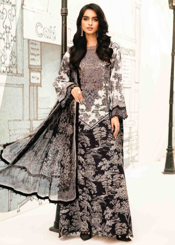 Lawn & Chiffon 3 Pcs - Black