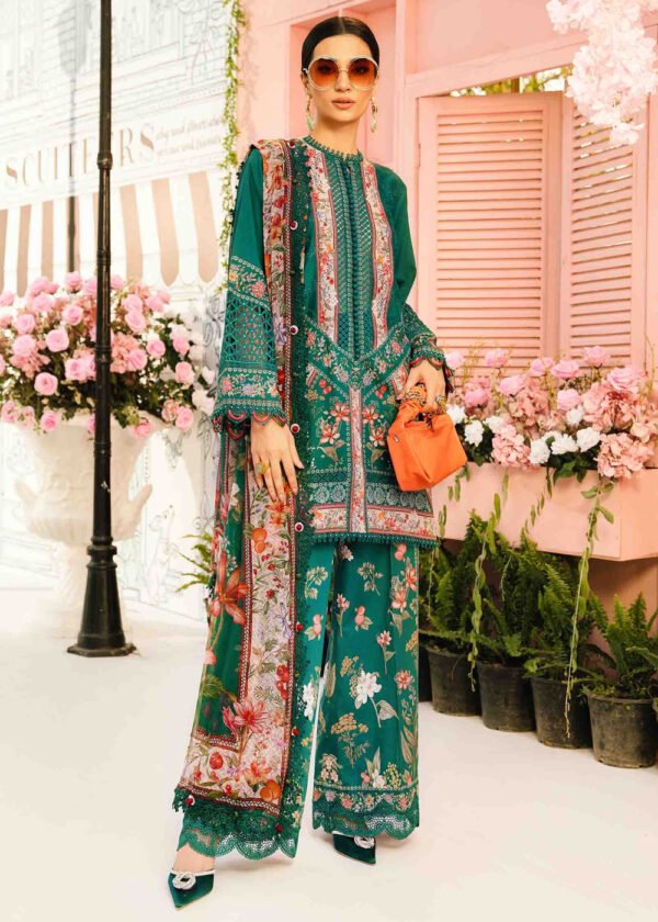 3 Piece Unstitched Embroidered Lawn Suit