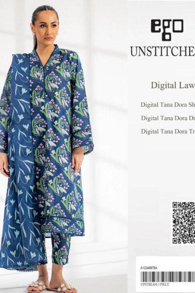 3PC Lawn with Lawn Dupatta Unstitched