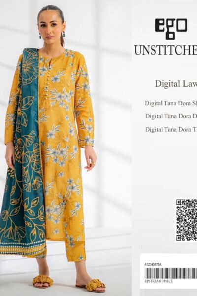 3PC Lawn with Lawn Dupatta Unstitched