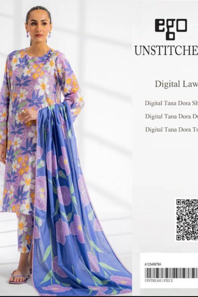 3PC Lawn with Lawn Dupatta Unstitched