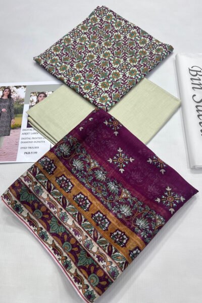 Bin Saeed AIRJET LAWN DIGITAL PRINT  VOLUME 3Pc