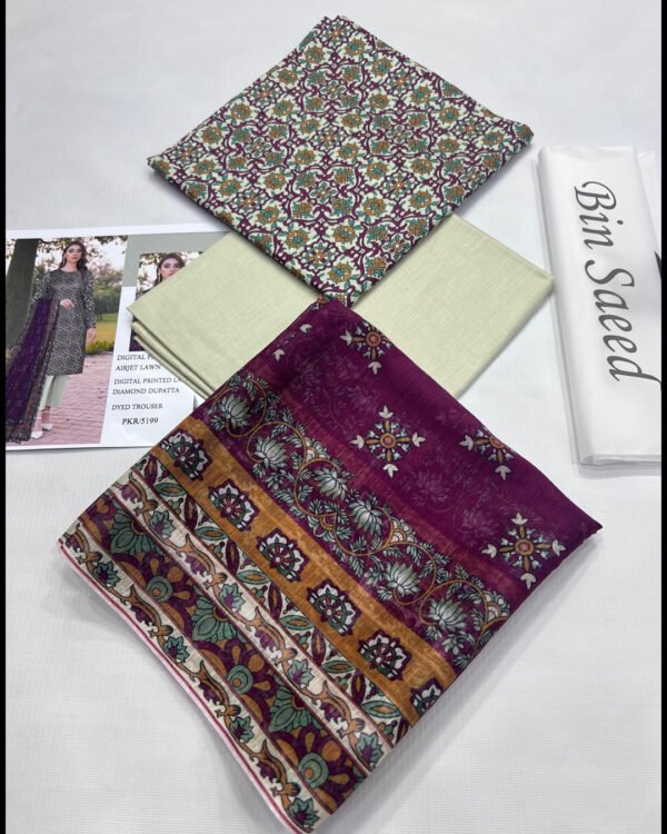 Bin Saeed AIRJET LAWN DIGITAL PRINT  VOLUME 3Pc