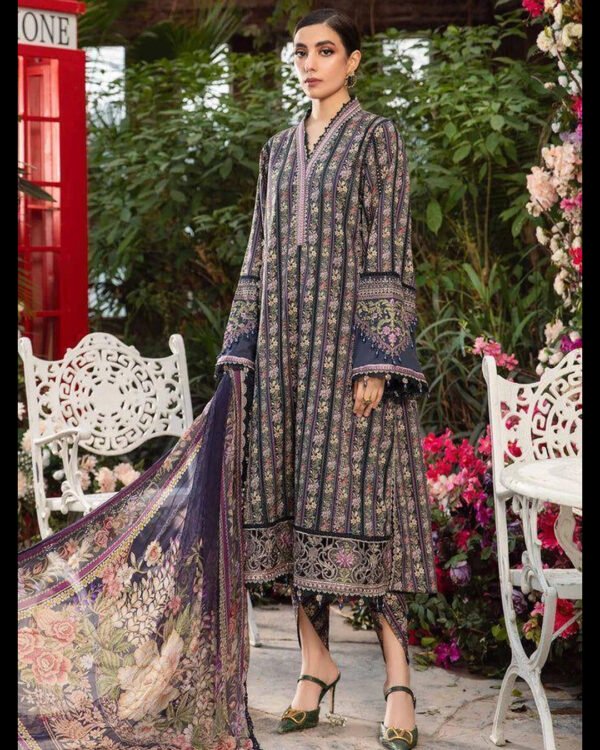 Printed Lawn with Heavy Embroided 3 Pcs Suit
